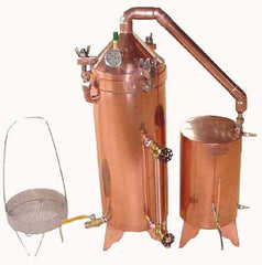 7.5 Gallon Copper (Electric or Propane) Distiller With Glass Essencier